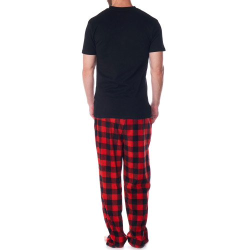 Alpine Swiss Mens Pajama Set Cotton Shirt and Polar Fleece Pants with  Pockets